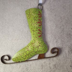 Vintage Metal  Christmas Decor Ice Skate